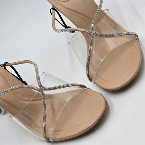 Zara Rhinestone Translucent Heels - NWT - Picture 5 of 17